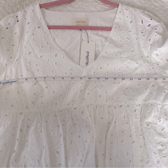 Sezane White Eyelet Mini Dress - Picture 12 of 12
